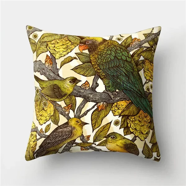 Axyaa Tropical Green Plant Tree Leaves Flower Cushion Cover 45X45CM