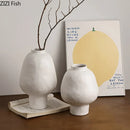 Axyaa Ceramic Vase with Artificial Flowers Desk Decoration Aesthetic Floral Vases