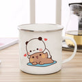 Milk Mocha Bear Enamel Cup - Axyaa Cute Animal Couple Gift