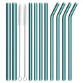 Axyaa High Borosilicate Glass Straw Set for Bubble Tea Smoothies Cocktails