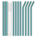 Axyaa High Borosilicate Glass Straw Set for Bubble Tea Smoothies Cocktails