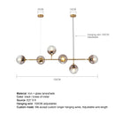 Axyaa Modern Glass Chandeliers Black Hanging Lamp for Kitchen Dining Room Bar