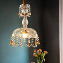 Axyaa Crystal Chandelier Pendant Light for Dining, Living, Bedroom & Entryway