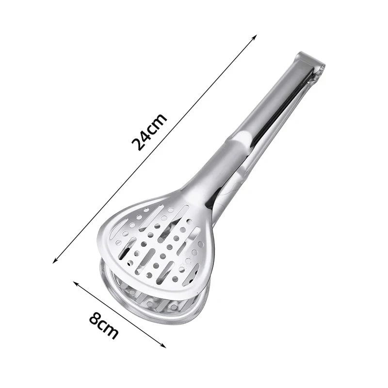 Axyaa Stainless Steel Food Tongs with Long Handle for Kitchen