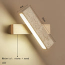 Axyaa Rotatable LED Wall Lamp in Natural Stone Wood for Restaurant Home Deco