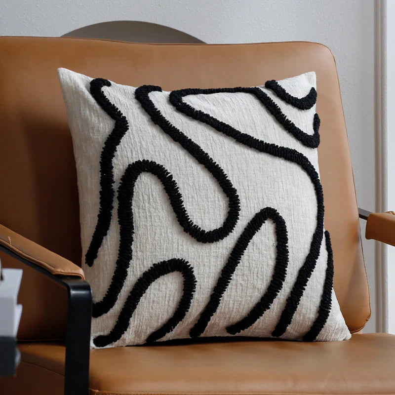 Tufted Chenille Pillow Cover 45x45cm for Living Room Sofa - Axyaa