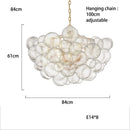 Axyaa Glass Bubble Ceiling Chandelier - Luxury LED Hanging Lamp for Living Dining Room