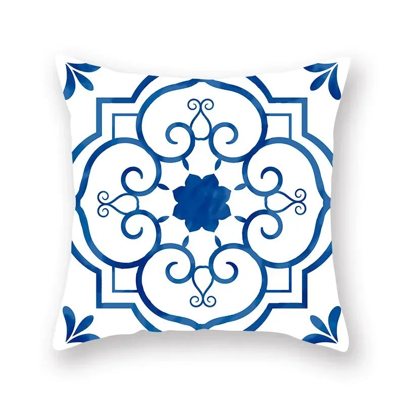 Geometric Mandala Flower Print Pillowcase for Home Decor by Axyaa