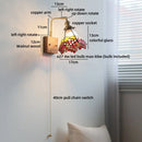 Axyaa Colorful Glass Gold Copper LED Wall Lamps with Switch - Bedroom, Bathroom, Stair Lighting