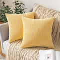 Axyaa Christmas Red Striped Corduroy Pillow Covers Set