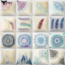 Axyaa Floral Landscape Square Pillowcase