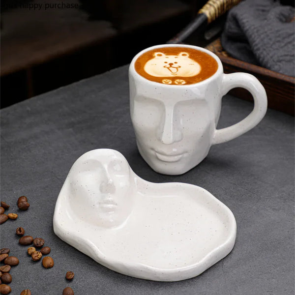 Axya Human Face Couple Coffee Cup Set