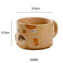 Axyaa Cartoon Cat Ceramic Stacked Cups - 300ML Creative Home Decoration
