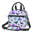 Axyaa Halloween Bats Insulated Lunch Bag with Adjustable Strap