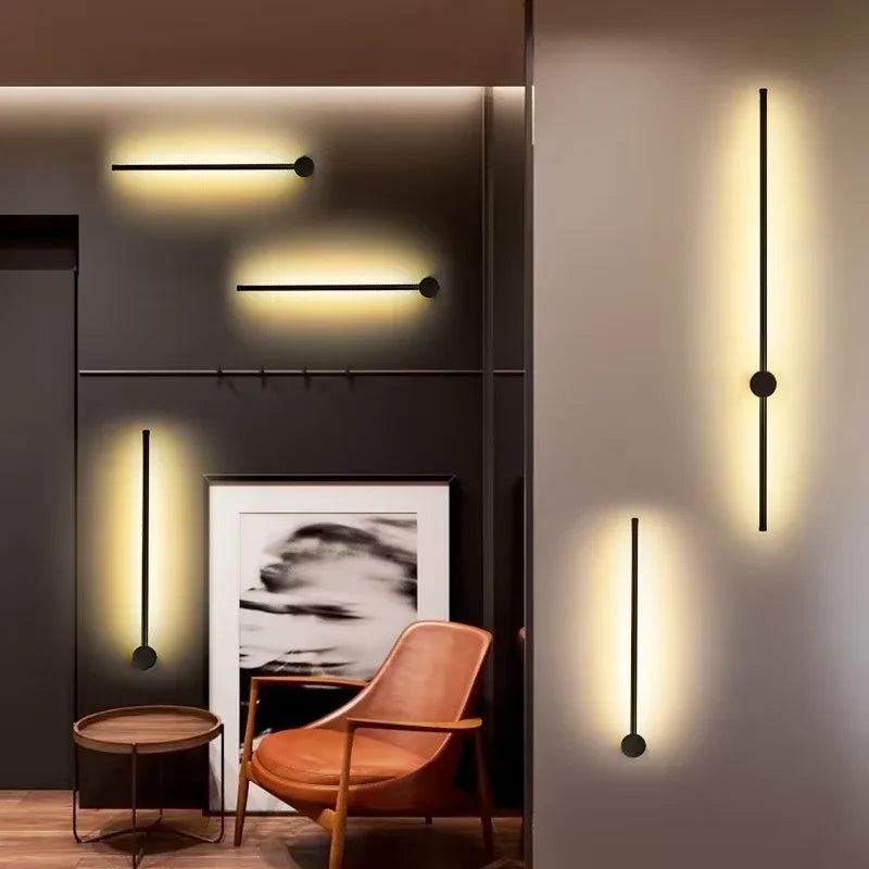 Axyaa Rotatable RGB LED Wall Lamp 60/80/100cm for Bedroom Living Room Decor