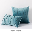 Axyaa Christmas Decorative Velvet Throw Pillow Covers, Red Green Black Solid Sofa Cushion Case