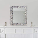 Axyaa Mosaic Glass Wall Mirror, Decorative Embossed Rectangular Vanity Mirror