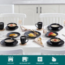 Axya 48-Piece Black Stoneware Dinner Set: Plates, Bowls, Cups - VANCASSO MODA