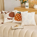 Axyaa Halloween Pumpkin Graphic Circle Velvet Embroidered Throw Pillow Case