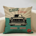 Axyaa Classic Cars Print Cushion Cover 45X45CM Pillowcase Linen Throw Pillow