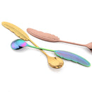 Axyaa Feather Spoons: Stainless Steel TeaSpoons for Coffee, Ice Cream & Desserts