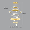 Axyaa Modern Stair Chandelier Pendant Ceiling Lamp LED Chandeliers Living Room Lighting