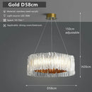 Axyaa Golden Lustre Acrylic Pendant LED Chandelier for Modern Living Room Decor