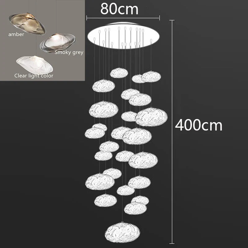 Axyaa Nordic Stair Chandelier Pendant Lights Ceiling Light for Living Room Bedroom and Dining Room