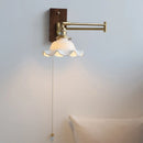 Axyaa Flower Ceramic LED Wall Light with Copper Arm Rotation