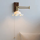 Axyaa Flower Ceramic LED Wall Light with Copper Arm, Modern Design Fixtures