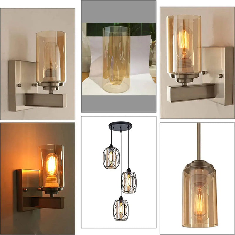 Axyaa Tea Color Glass Lamp Shade for Chandelier & Wall Sconce
