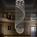 Axyaa Spiral Crystal Chandelier: Elegant LED Luxury Hanging Lamp for Interior Design