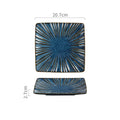 Axyaa Ceramic Striped Snack Plate - Creative Sushi Dessert Dish Steak Tableware