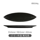 Axyaa Ceramic Dessert Plate: Solid Color Long Strip Plate