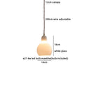 Axyaa White Glass LED Pendant Chandelier, Japan Style Hanging Lamp for Bedroom, Stair & Living Room