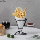 Axyaa French Fries Rack Set with Sauce Dish, Snack Display Stand, Molecular Cuisine Tableware