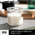 Axyaa 120ml Espresso Measuring Cup Double Bottom Hexagon Wood Handle Glass Mug