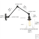 Axyaa Black Vintage Wall Lamp with White Glass Shade, Industrial Loft Style
