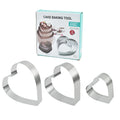 Axyaa Heart-shaped Stainless Steel Mousse Ring Mold Set for Baking & Desserts
