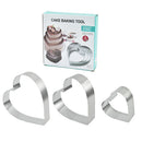 Axyaa Heart-shaped Stainless Steel Mousse Ring Mold Set for Baking & Desserts