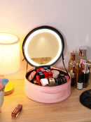 Axyaa LED Mirror Cosmetic Bag: Portable, Rechargeable Makeup Bag with Lights