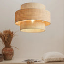 Axyaa Rattan Woven Pendant Light - Stylish Chandelier for Home, Kitchen, Restaurant