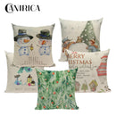 Axyaa Christmas Decor Pillow Covers 18x18 Linen for Sofa Living Room Home Decor