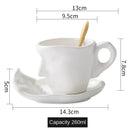 Axyaa Abstract Face Couple Ceramic Coffee Cup and Saucer Set