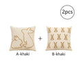 Axyaa Bunny Rabbit Pillow Cover Beige Coffee 45x45cm for Easter Decoration