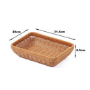Axyaa Boho Rattan Storage Tray: Woven PP Wicker Basket Snack Plate for Coffee Shop