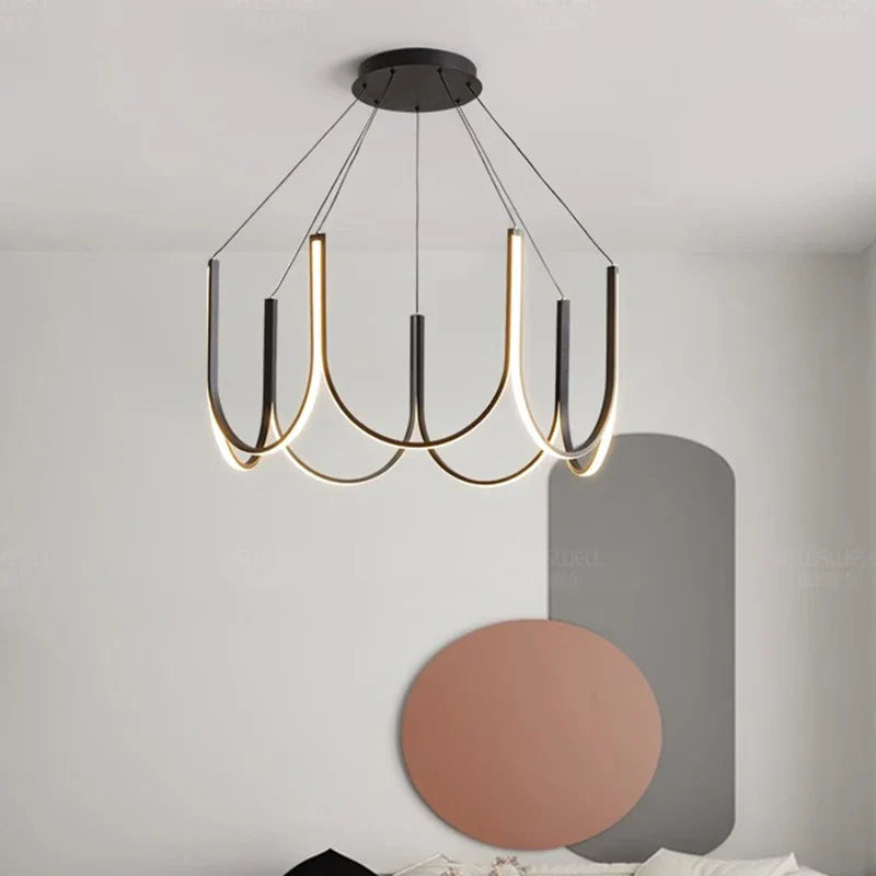Axyaa LED Chandeliers: Modern Pendant Lights for Living and Dining Room