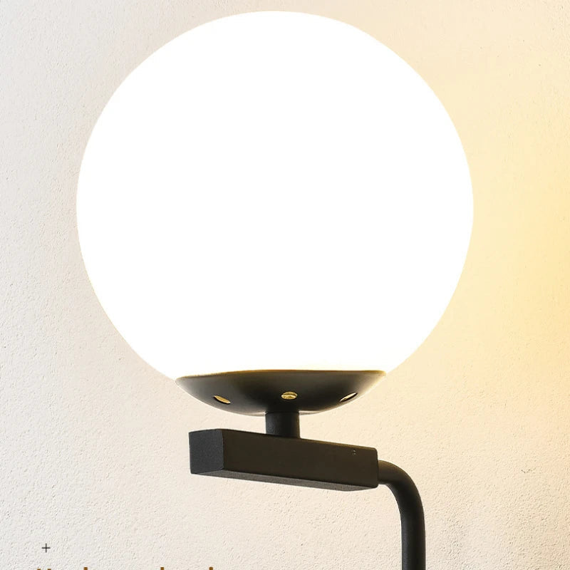 Axyaa Vintage Loft Glass Ball Wall Lamp Black Gold E27