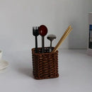 Axyaa Rattan Wicker Serving Baskets - 6 Styles for Household Utensil Storage
