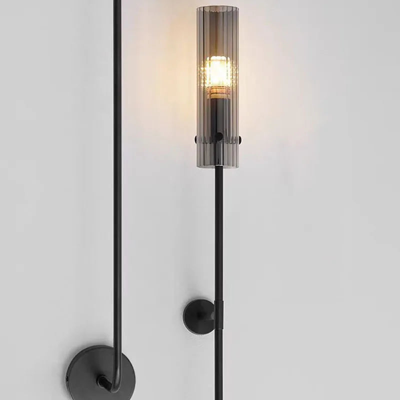 Axyaa Clear Glass E14 Wall Lamp for Foyer, Dining Room, Stairs